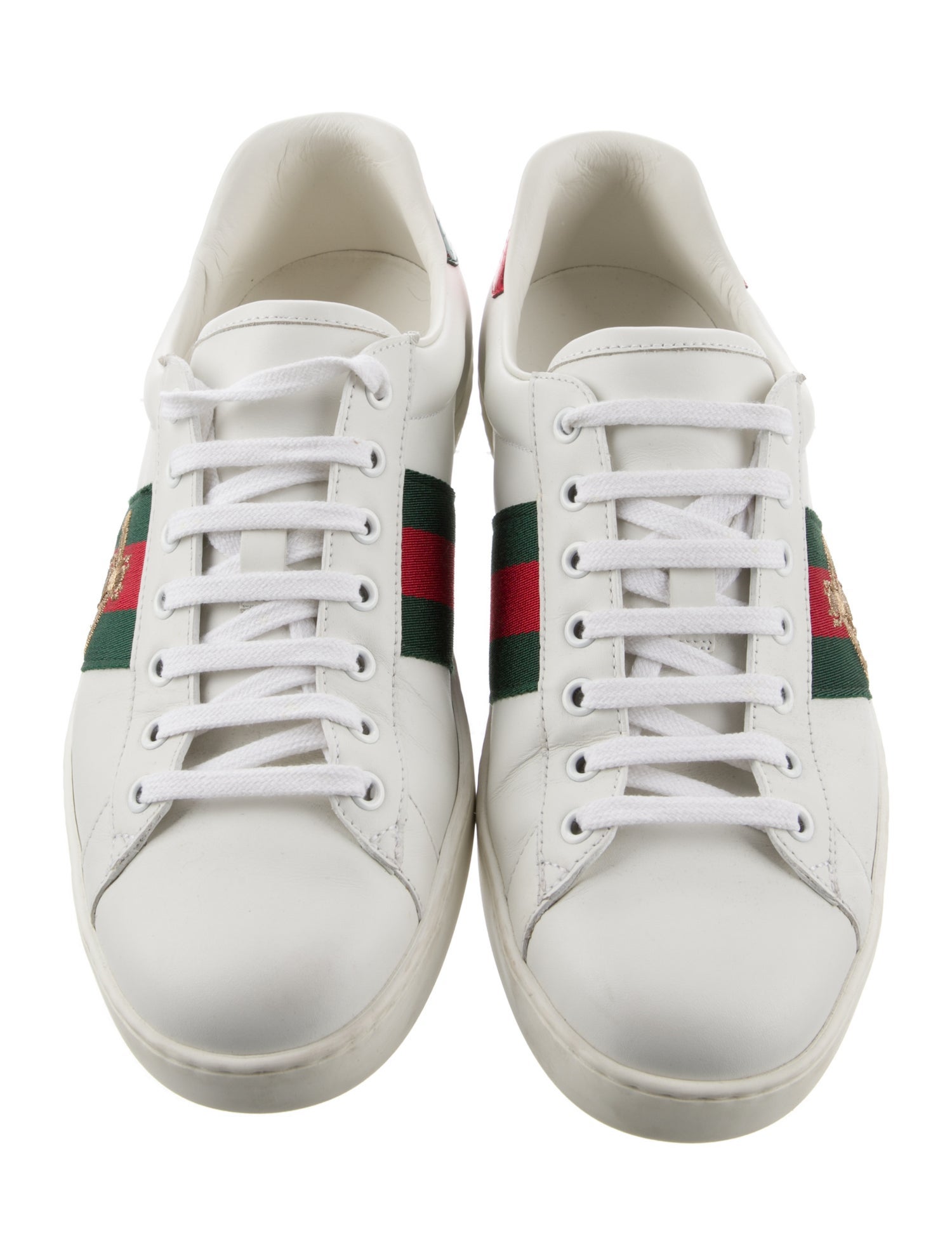 Gucci Web Accent Leather Sneakers
